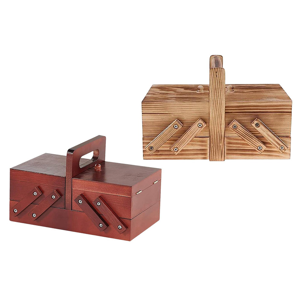 Klappbare Nähbox – Holz Design – 24x13.5x15 cm