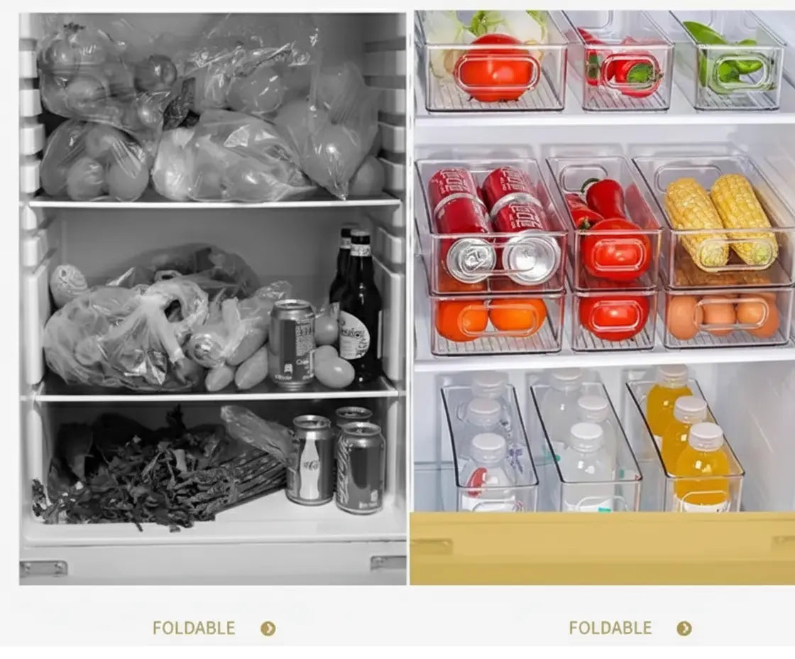 Klarer Kühlschrank-Organizer – Modernes PET-Aufbewahrungssystem