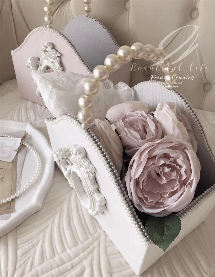 Koreanischer Lederkorb – Engeldesign – 30x16x27cm