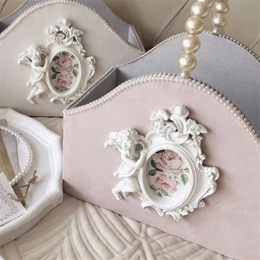 Koreanischer Lederkorb – Engeldesign – 30x16x27cm