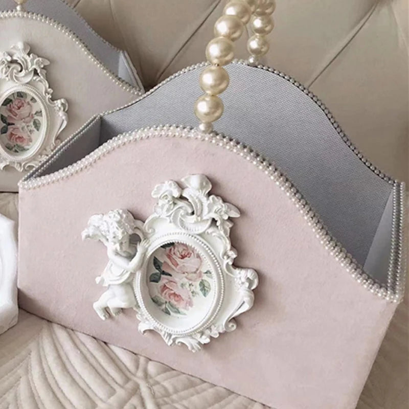 Koreanischer Lederkorb – Engeldesign – 30x16x27cm