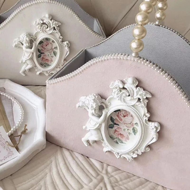 Koreanischer Lederkorb – Engeldesign – 30x16x27cm