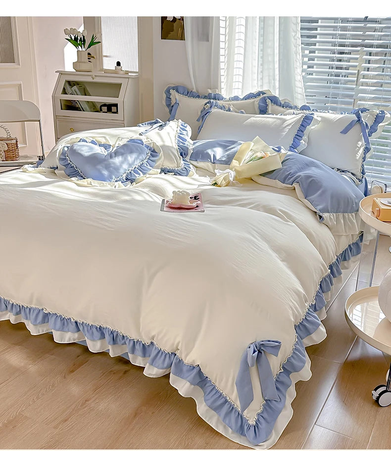 Koreanisches Princess-Bettwäsche Set – Waschbaumwolle – 1.5m/1.8m/2.0m