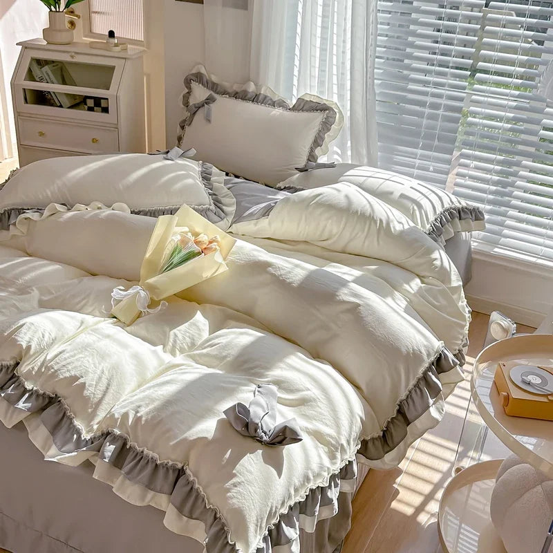 Koreanisches Princess-Bettwäsche Set – Waschbaumwolle – 1.5m/1.8m/2.0m