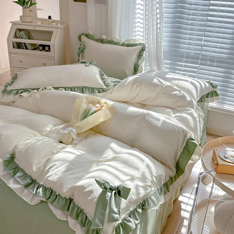 Koreanisches Princess-Bettwäsche Set – Waschbaumwolle – 1.5m/1.8m/2.0m