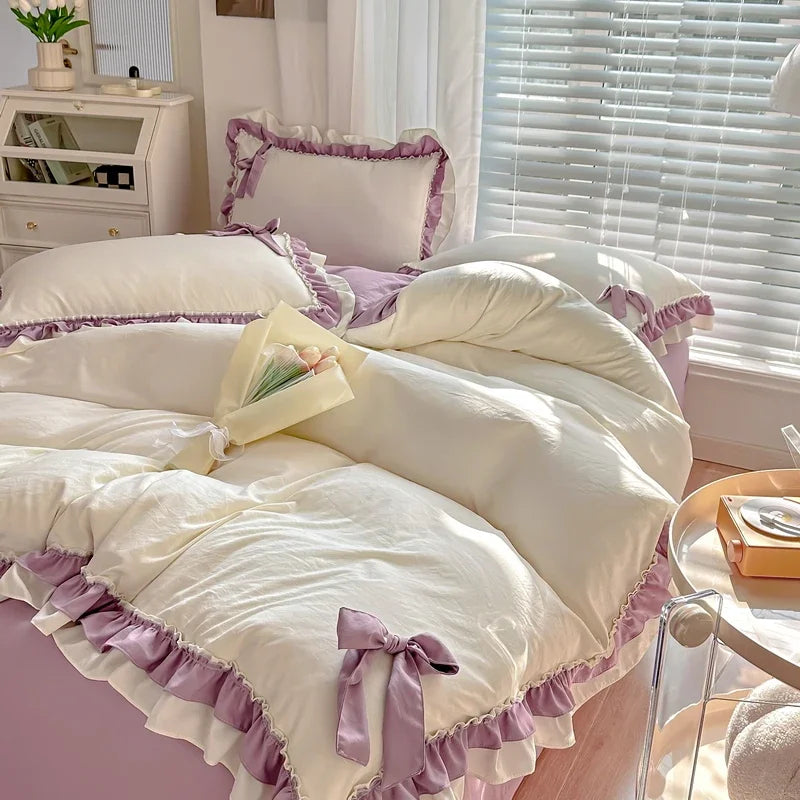 Koreanisches Princess-Bettwäsche Set – Waschbaumwolle – 1.5m/1.8m/2.0m