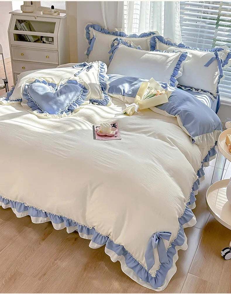 Koreanisches Princess-Bettwäsche Set – Waschbaumwolle – 1.5m/1.8m/2.0m