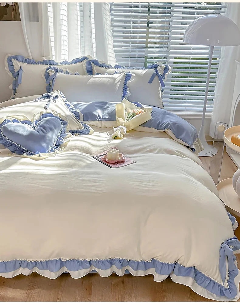 Koreanisches Princess-Bettwäsche Set – Waschbaumwolle – 1.5m/1.8m/2.0m