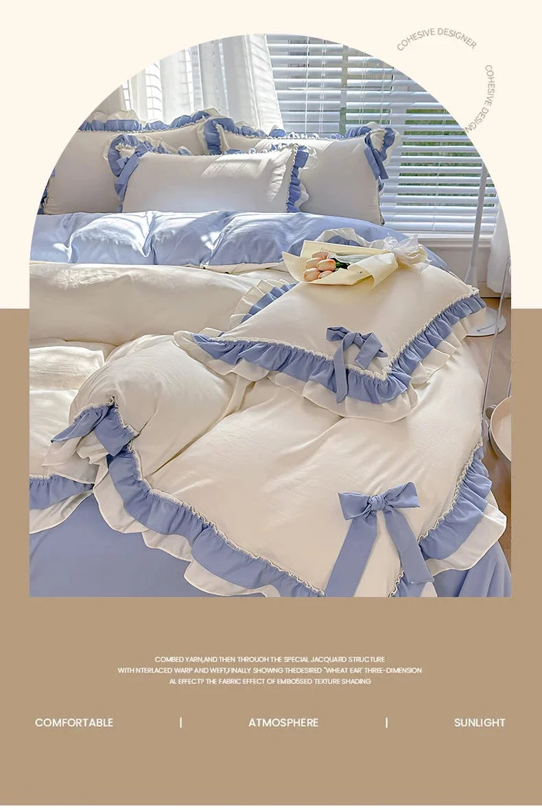 Koreanisches Princess-Bettwäsche Set – Waschbaumwolle – 1.5m/1.8m/2.0m