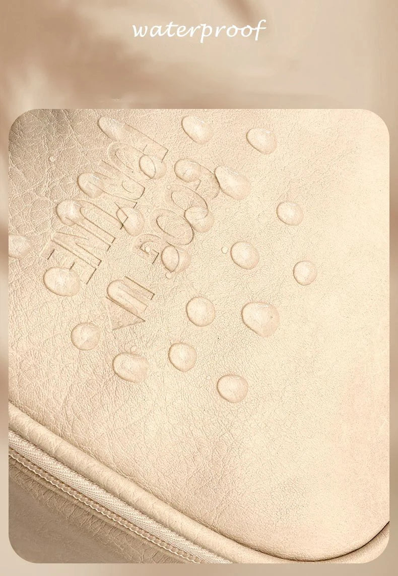 Kosmetiktasche – PU Leder, Doppel-Reissverschluss, Tragbar