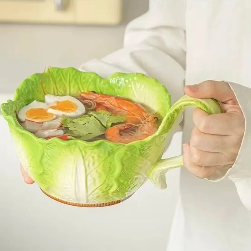 Kreative Keramikschale – Jade-Kohl-Design