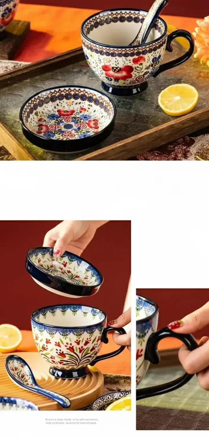 Kreative Porzellan Tassen – Bohemia Stil für Zuhause, 500ml