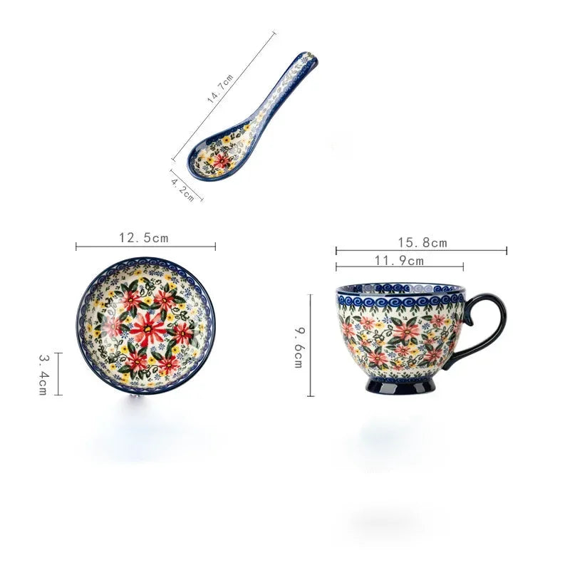 Kreative Porzellan Tassen – Bohemia Stil für Zuhause, 500ml