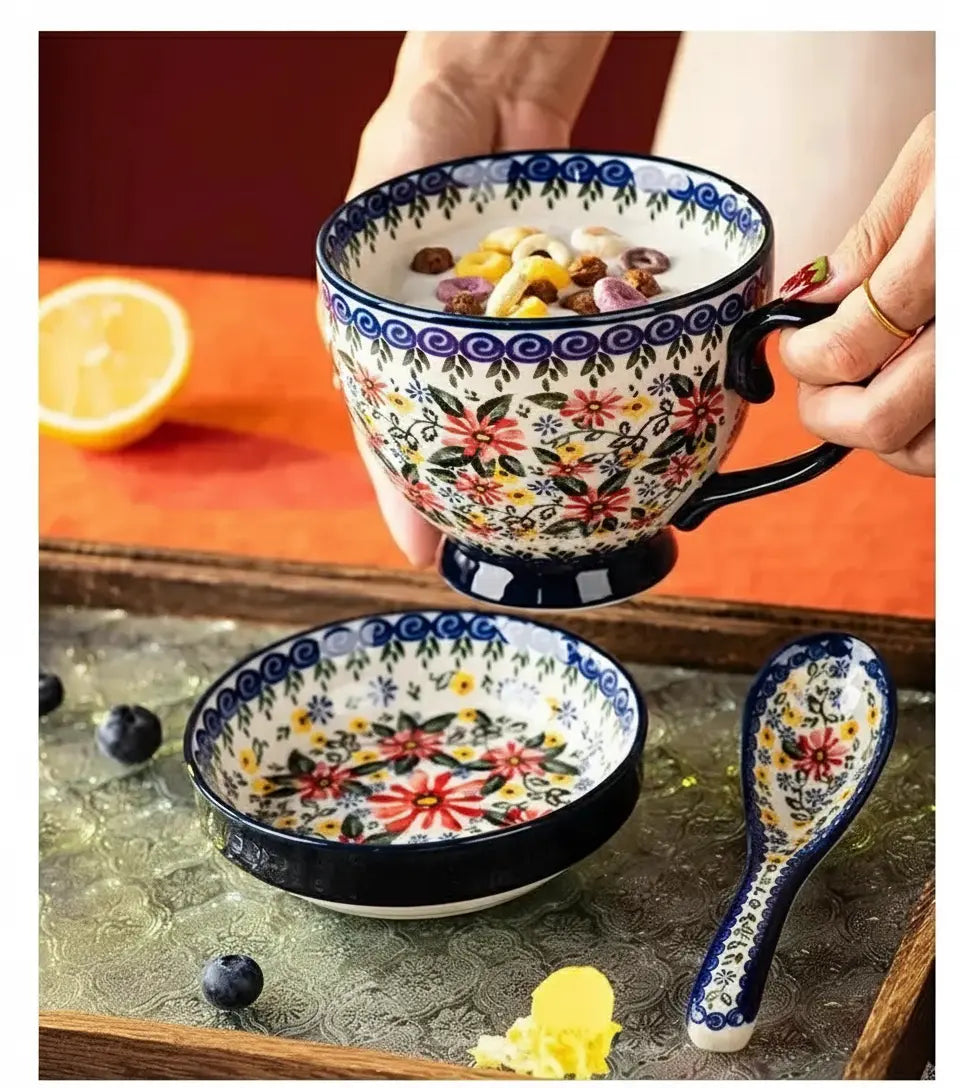 Kreative Porzellan Tassen – Bohemia Stil für Zuhause, 500ml