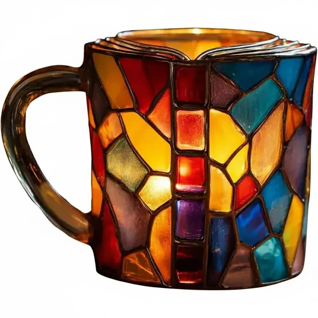 Kreatives Keramikbecher-Set – Handgemalt Retro Resin