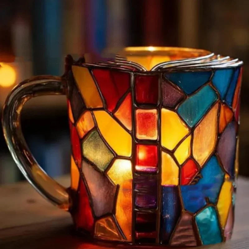 Kreatives Keramikbecher-Set – Handgemalt Retro Resin