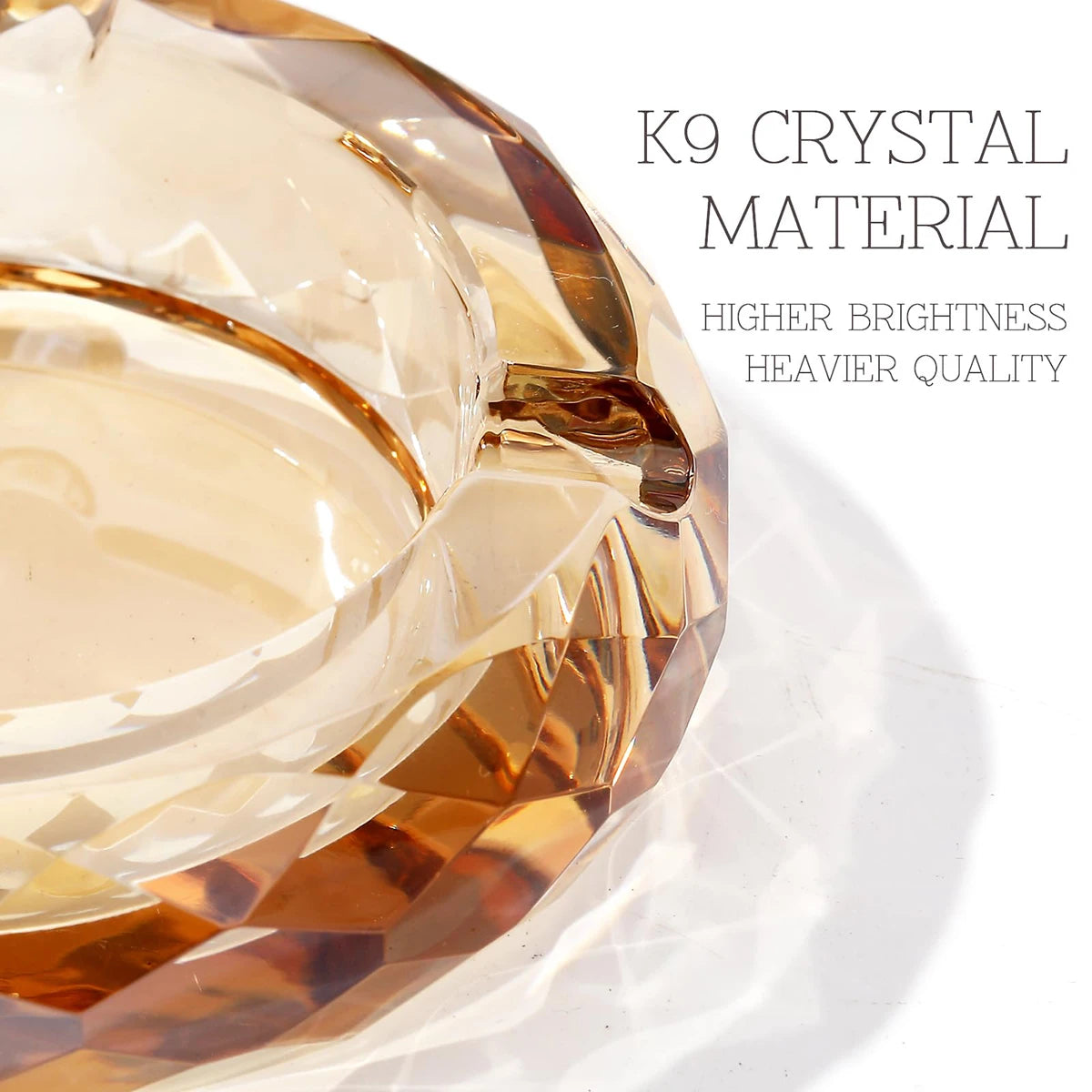 Kristall-Aschenbecher – Gold-Design – 4-Zoll rund