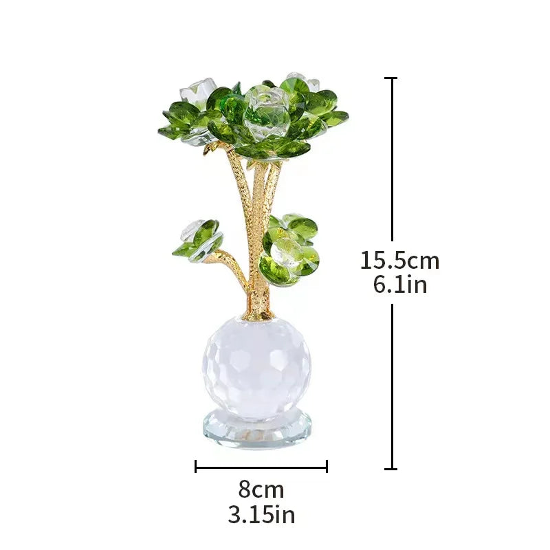 Kristall-Blumenornament – Handgemacht Modern – 15.5x8cm