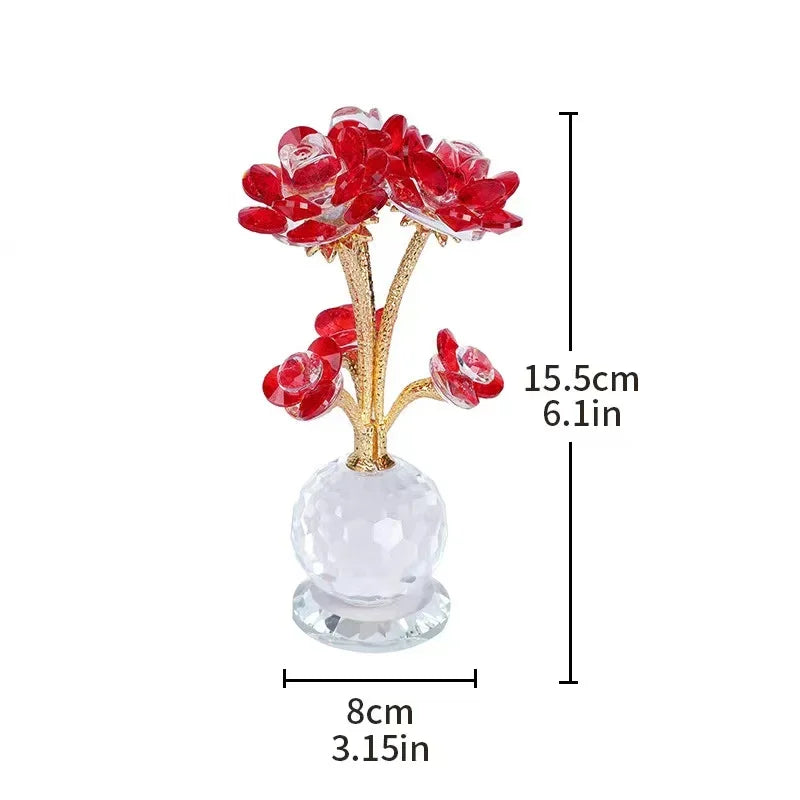 Kristall-Blumenornament – Handgemacht Modern – 15.5x8cm