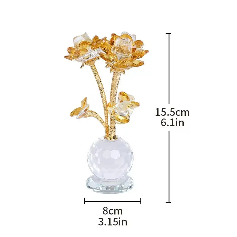 Kristall-Blumenornament – Handgemacht Modern – 15.5x8cm