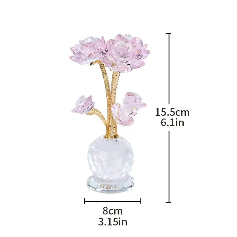Kristall-Blumenornament – Handgemacht Modern – 15.5x8cm