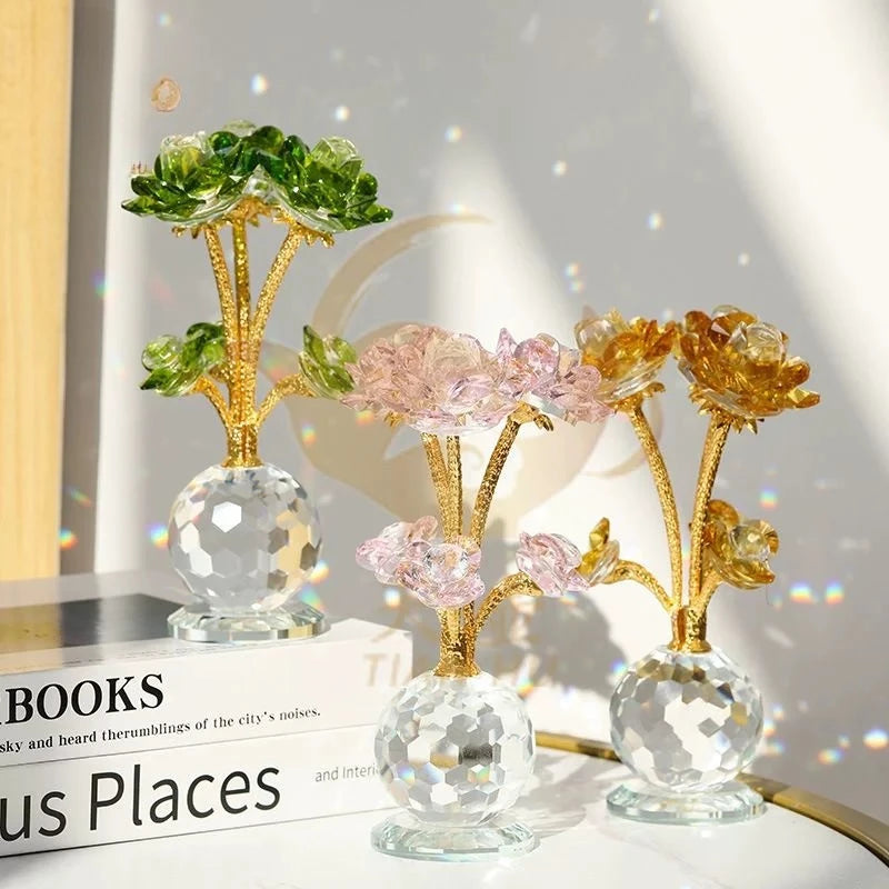 Kristall-Blumenornament – Handgemacht Modern – 15.5x8cm