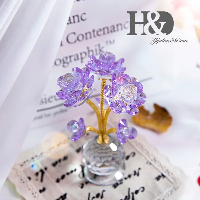 Kristall-Blumenornament – Handgemacht Modern – 15.5x8cm