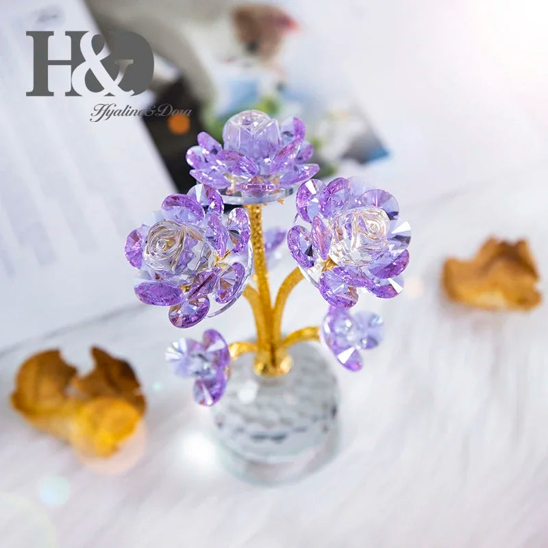 Kristall-Blumenornament – Handgemacht Modern – 15.5x8cm