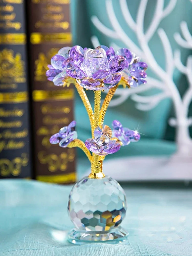 Kristall-Blumenornament – Handgemacht Modern – 15.5x8cm