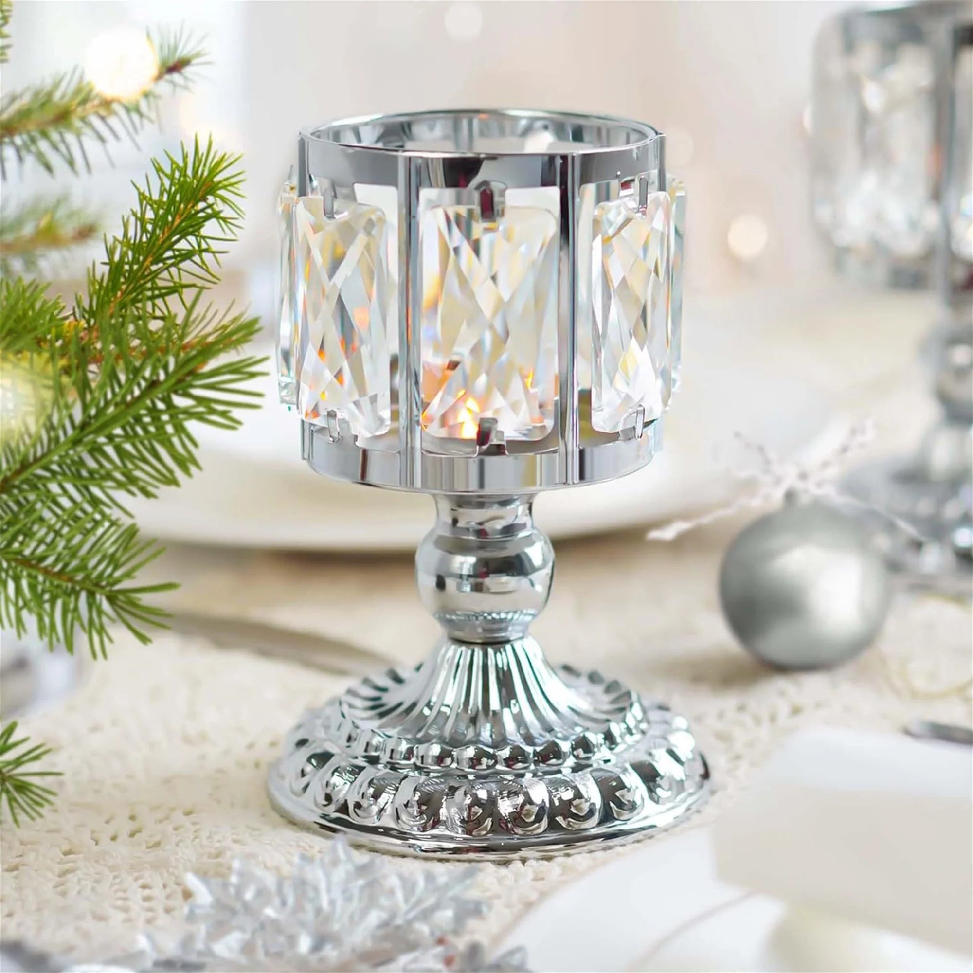 Kristall-Kerzenhalter – Europäischer Stil – 10x15x10cm