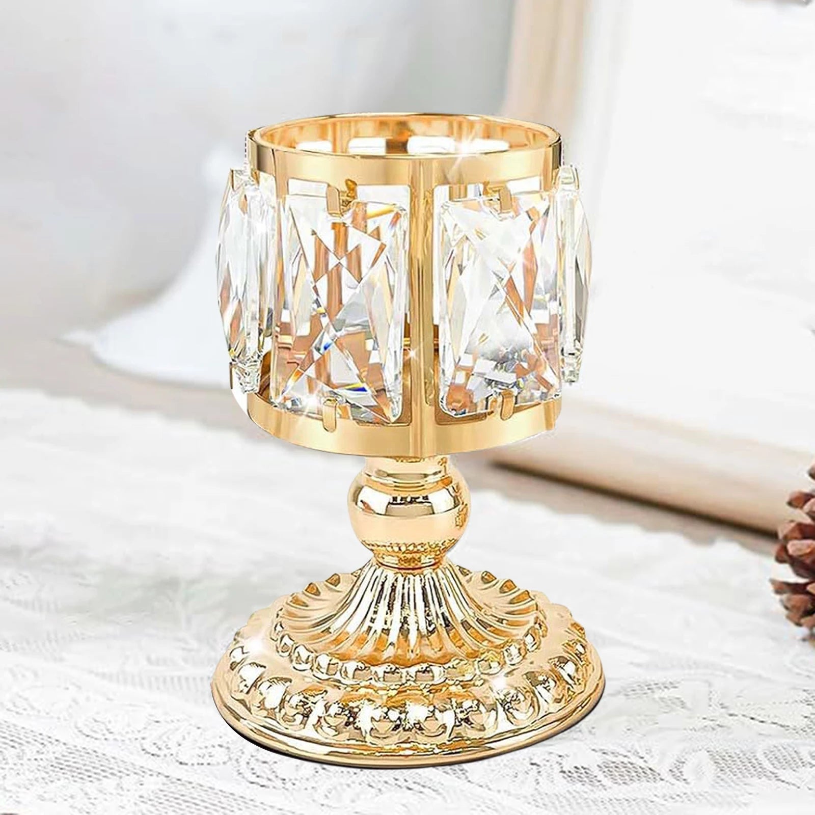 Kristall-Kerzenhalter – Europäischer Stil – 10x15x10cm