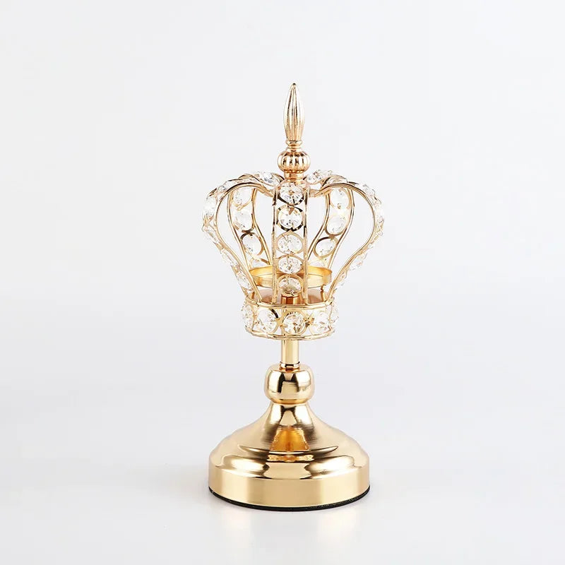 Kristall Kerzenhalter – Vintage Design – Goldenes Finish