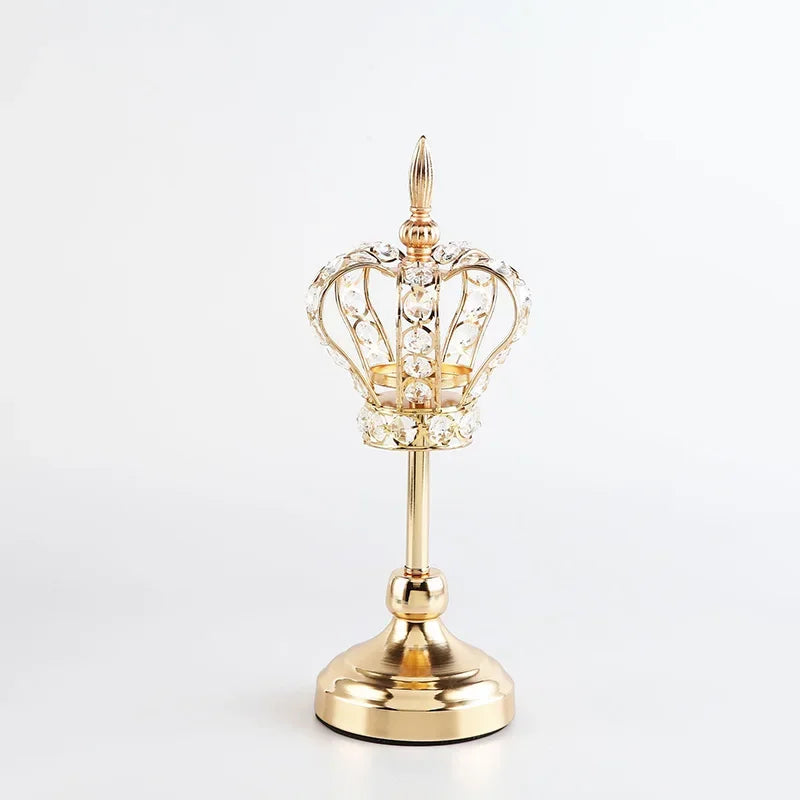 Kristall Kerzenhalter – Vintage Design – Goldenes Finish
