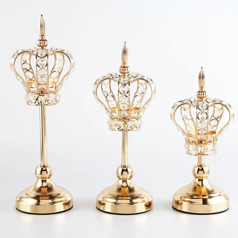 Kristall Kerzenhalter – Vintage Design – Goldenes Finish