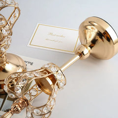 Kristall Kerzenhalter – Vintage Design – Goldenes Finish
