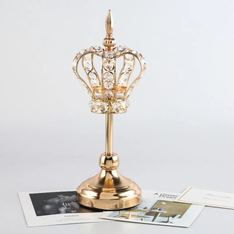 Kristall Kerzenhalter – Vintage Design – Goldenes Finish