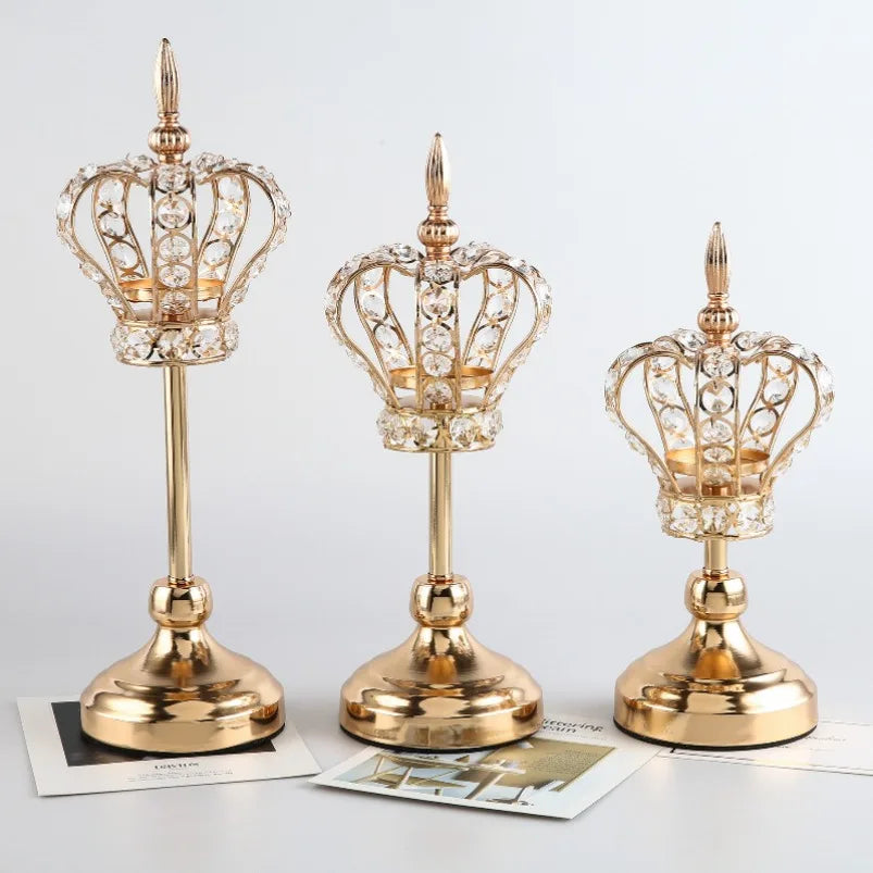Kristall Kerzenhalter – Vintage Design – Goldenes Finish