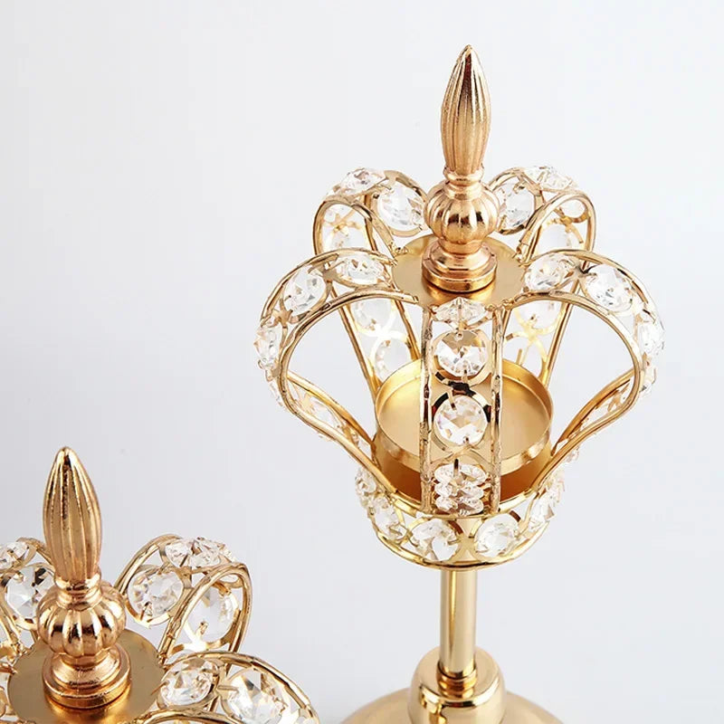 Kristall Kerzenhalter – Vintage Design – Goldenes Finish