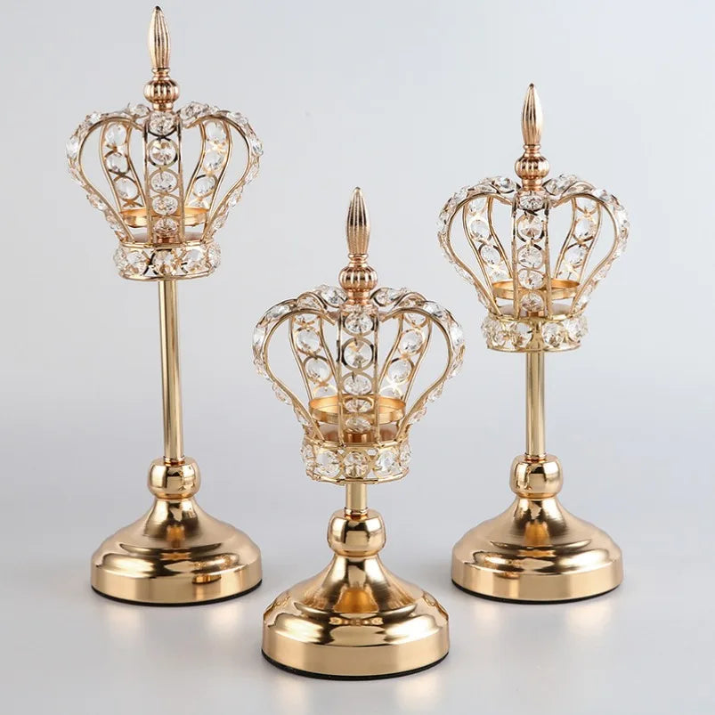 Kristall Kerzenhalter – Vintage Design – Goldenes Finish