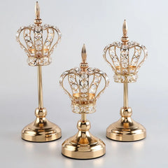 Kristall Kerzenhalter – Vintage Design – Goldenes Finish