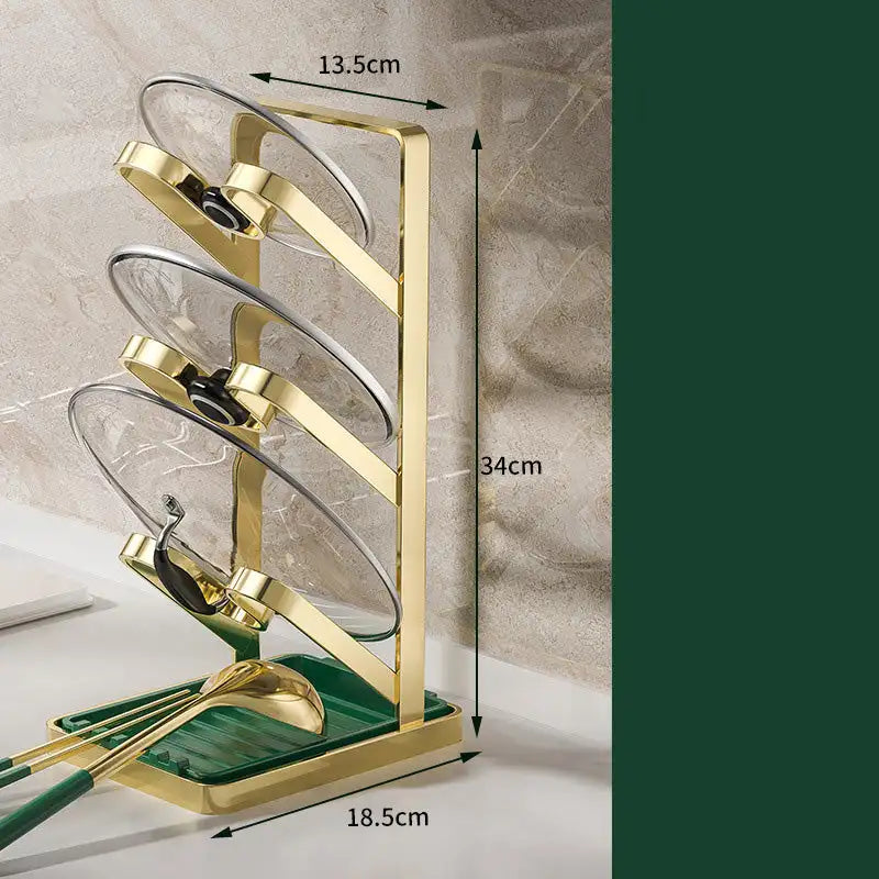 Küchen Organizer Regal – Edler Edelstahl – 34×18.5×13.5cm