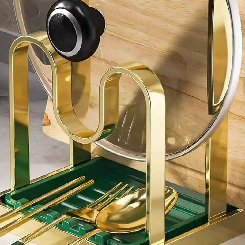 Küchen Organizer Regal – Edler Edelstahl – 34×18.5×13.5cm