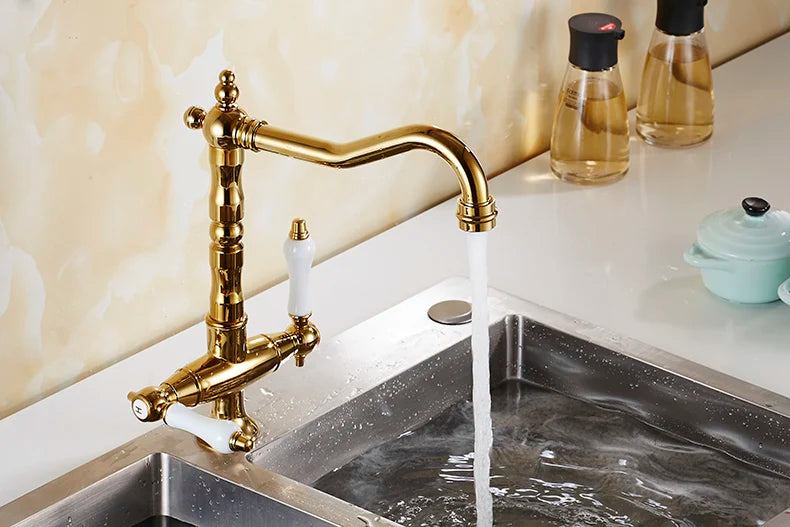 Küchenarmatur – Messing & Gold – Einloch