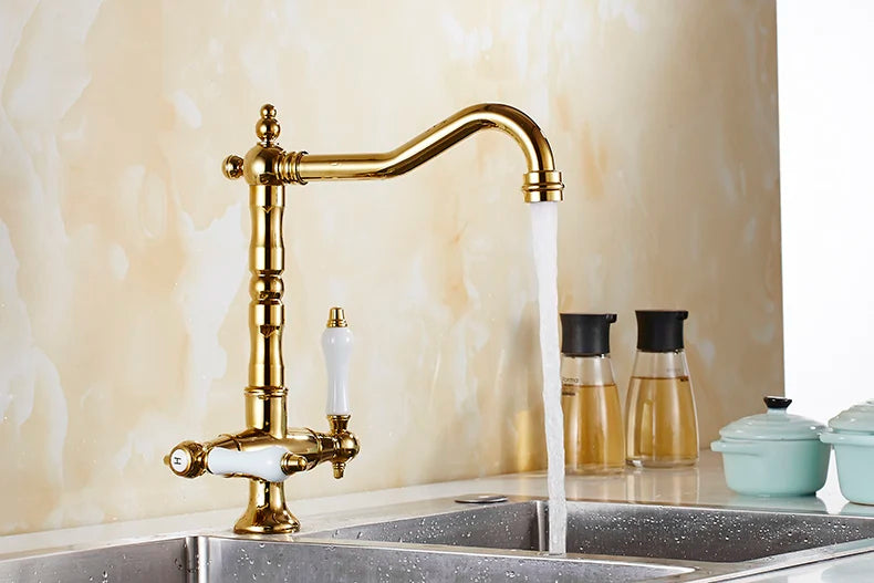 Küchenarmatur – Messing & Gold – Einloch