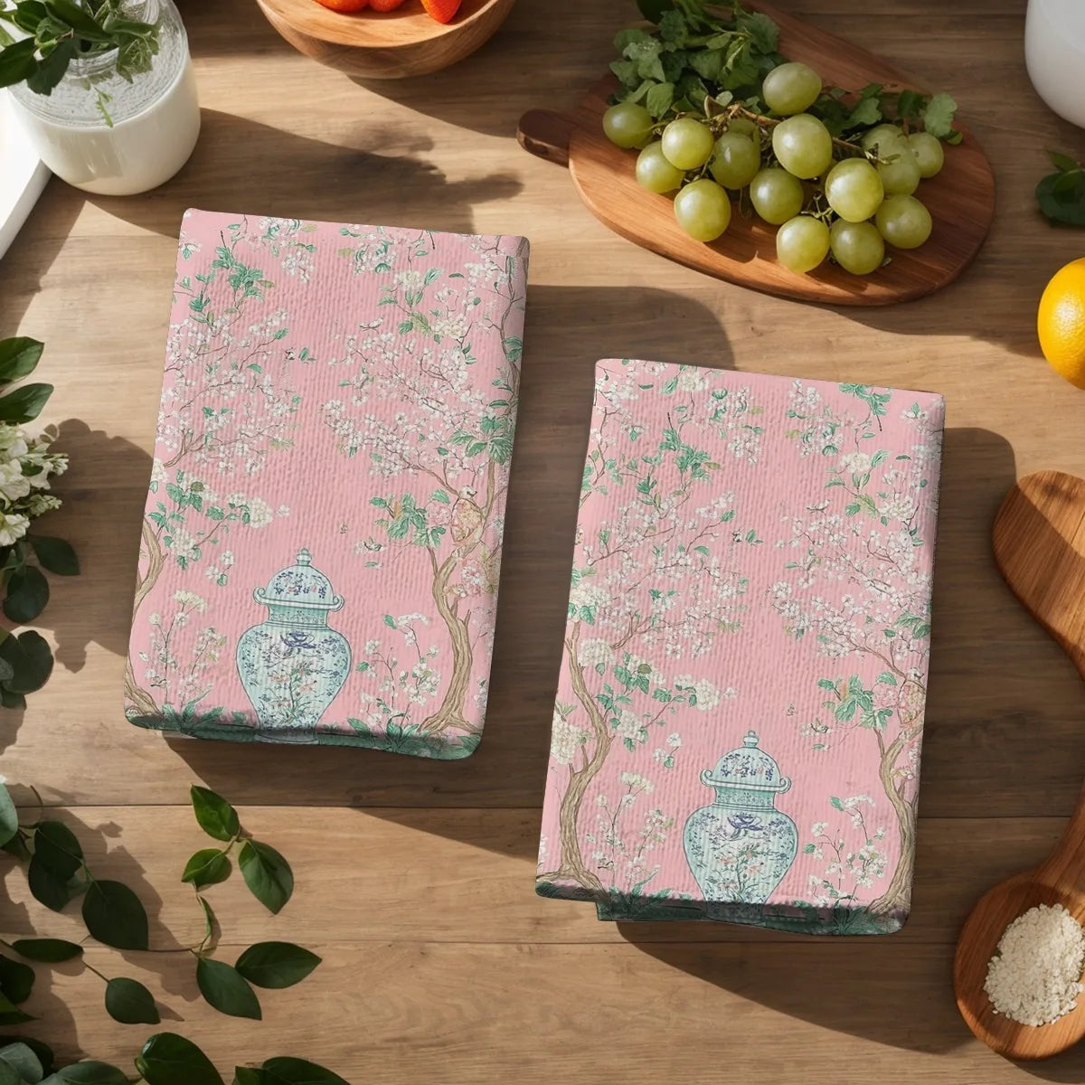 Küchenhandtücher – Blau & Weiss Porzellan – Geschenkset