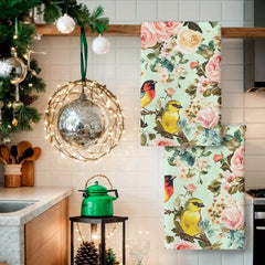 Küchenhandtücher Set – Blumen Design – 2er-Set