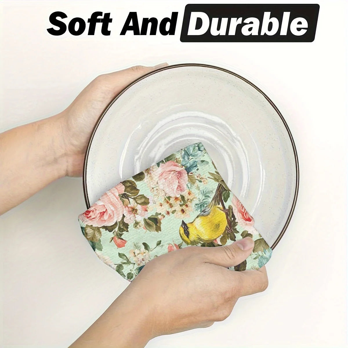 Küchenhandtücher Set – Blumen Design – 2er-Set