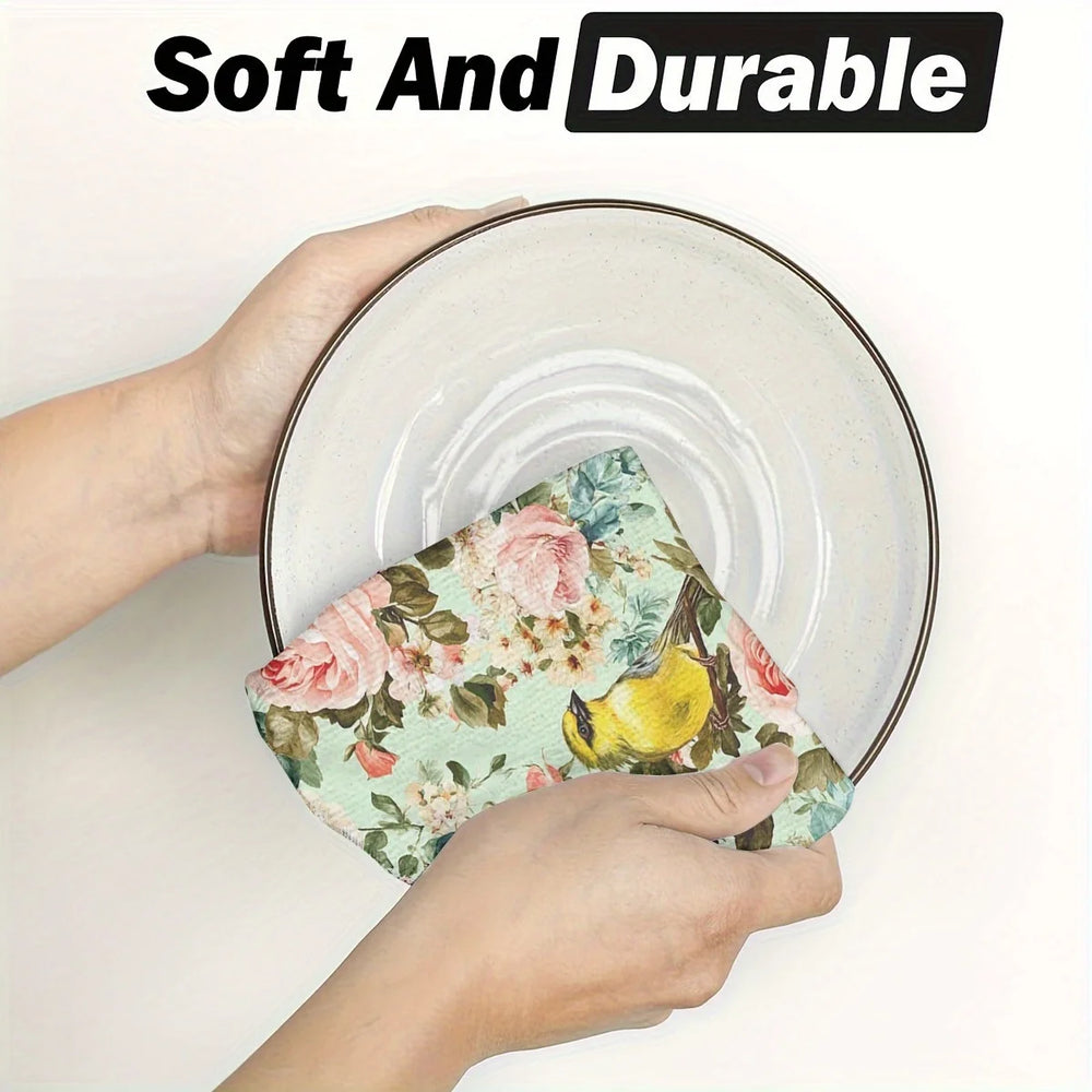 Küchenhandtücher Set – Blumen Design – 2er-Set