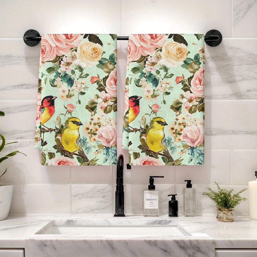 Küchenhandtücher Set – Blumen Design – 2er-Set