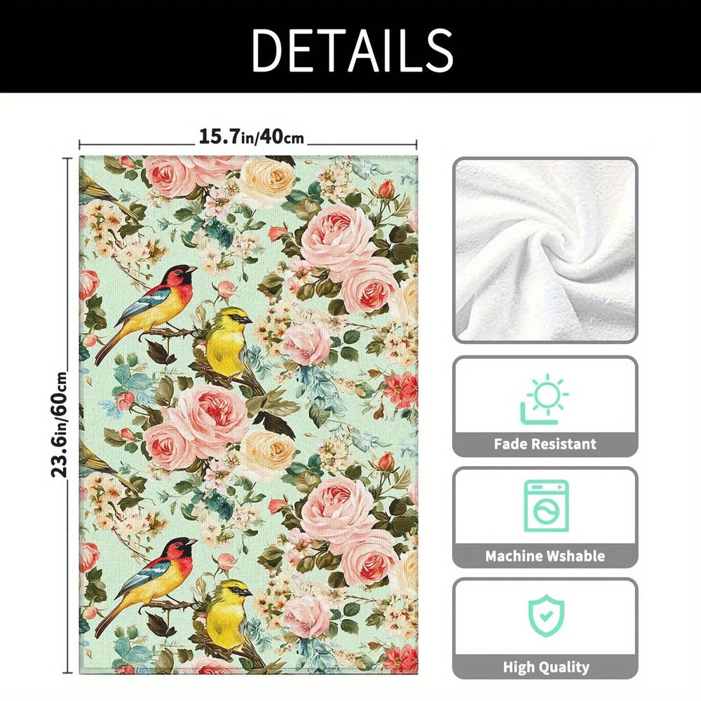 Küchenhandtücher Set – Blumen Design – 2er-Set